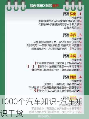汽车小知识大全集1万篇:聪哥的一千个汽车小知识